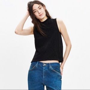 Madewell mock neck sleeveless / tank top in black